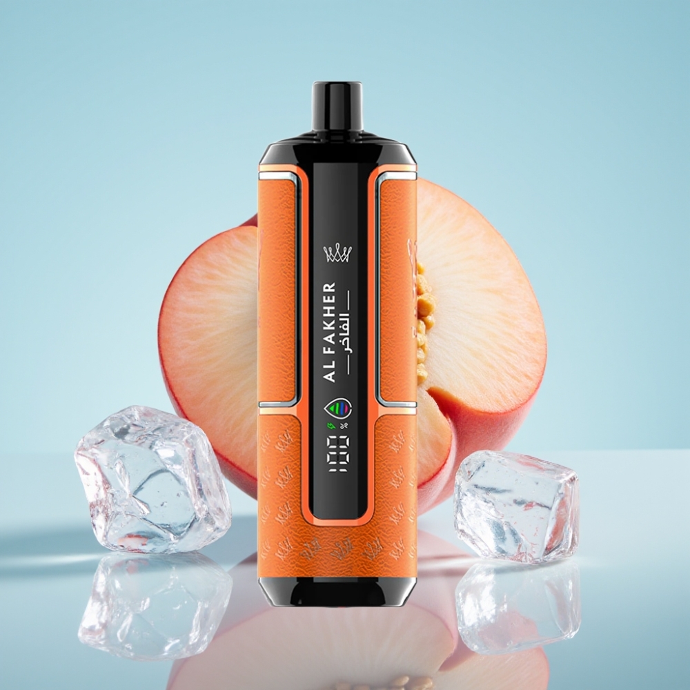 Al Fakher Crown Bar 15K Hypermax Disposabel Vape Kit 22ml 600mAh 15000 Pahviga Peach Ice
