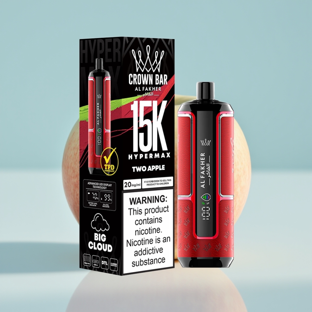 Al Fakher Crown Bar 15K Hypermax Disposabel Vape Kit 22ml 600mAh Type-C