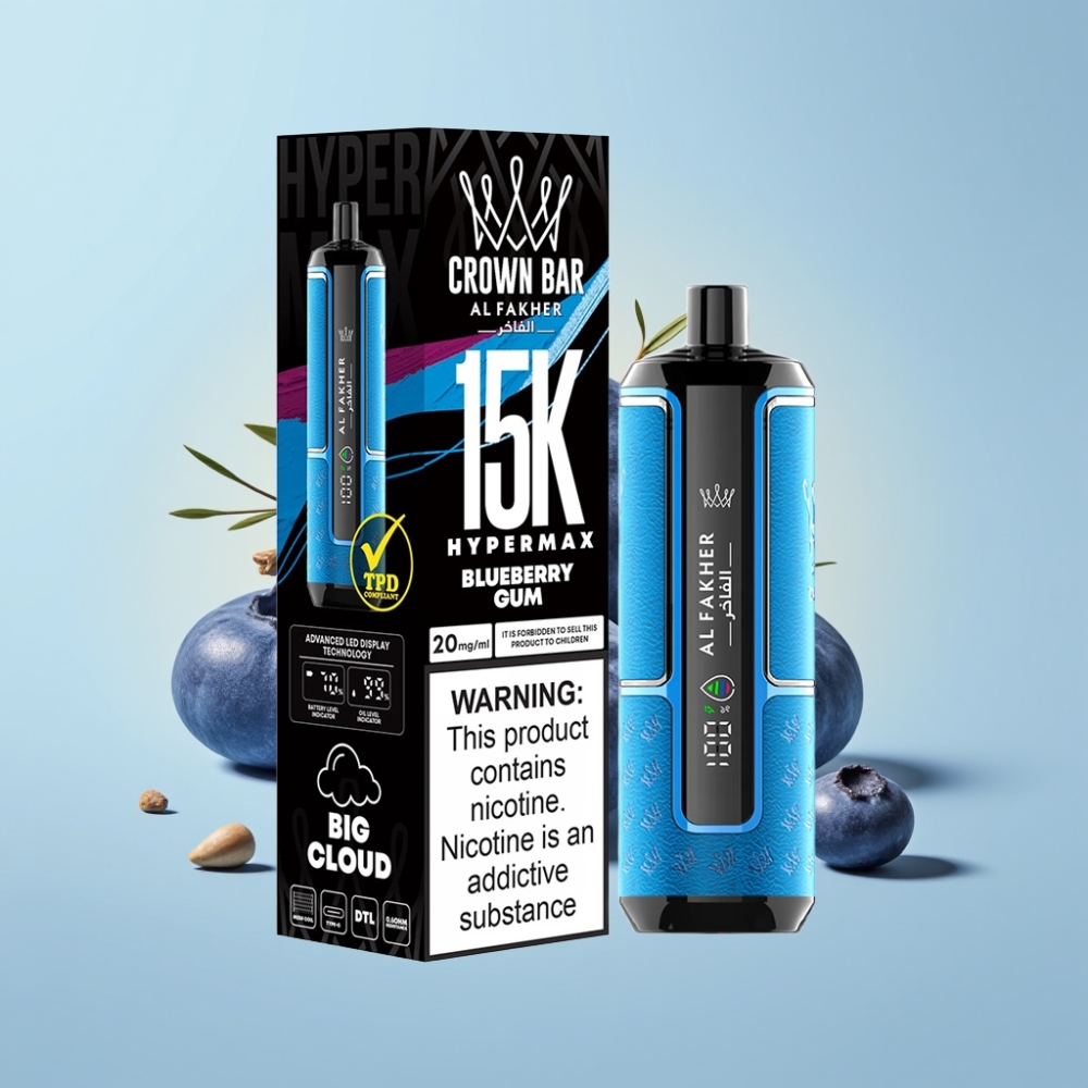 Al Fakher Crown Bar 15K Hypermax Miniatuurne 22ml 600mAh Type-C Suitsupõleti