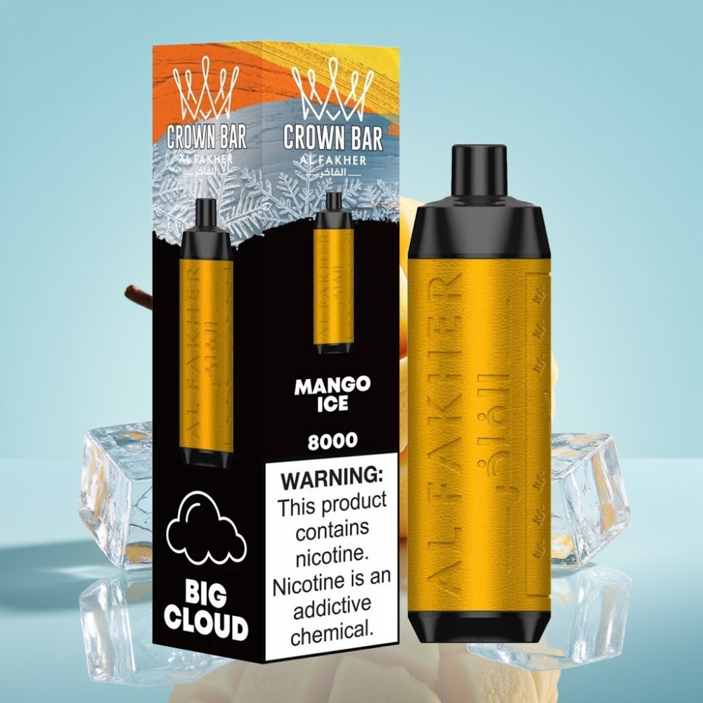 Al Fakher Crown Bar 8000 Crystal Ühekordne Vape 18ml 5mg Mango Jää