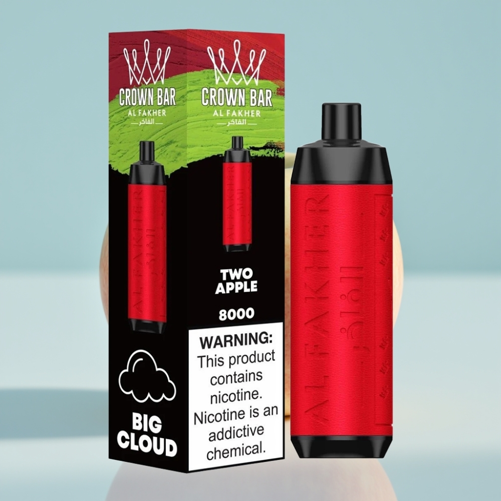Al Fakher Crown Bar 8000 Crystal Ühekordne Vape 18ml 5mg Nikotiini Kaks õuna