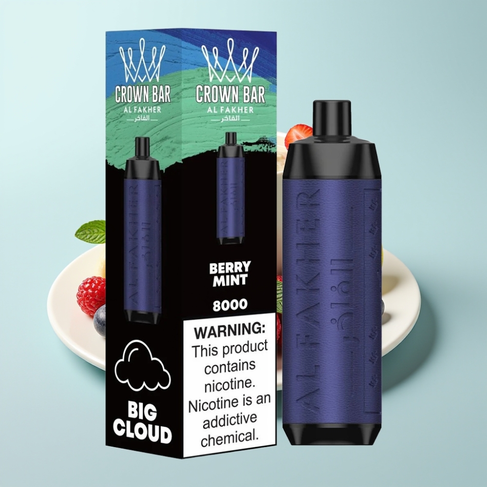 Al Fakher Crown Bar 8000 Crystal Ühekordne Vape 18ml 5mg Nikotiini Marjamünt