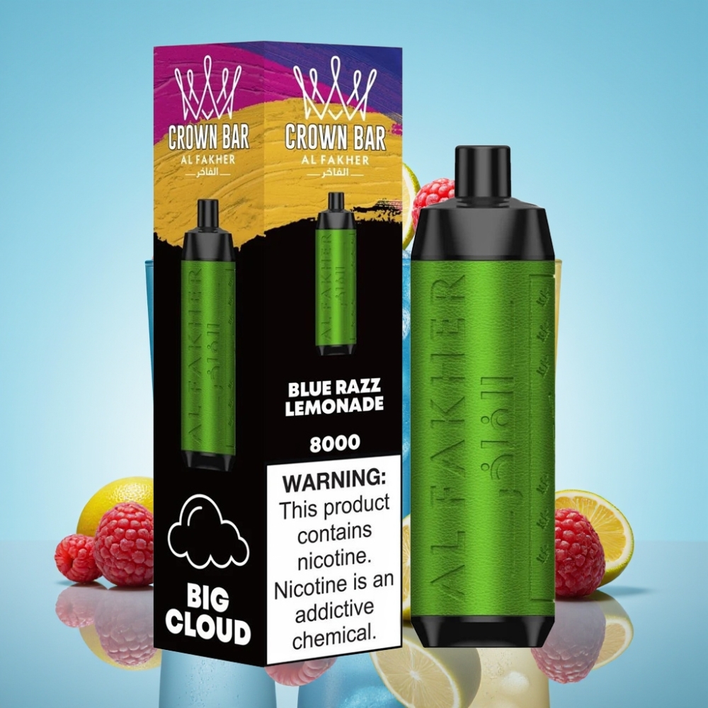 Al Fakher Crown Bar 8000 Crystal Ühekordne Vape 18ml 5mg Sinised Vaarika-Limonääd