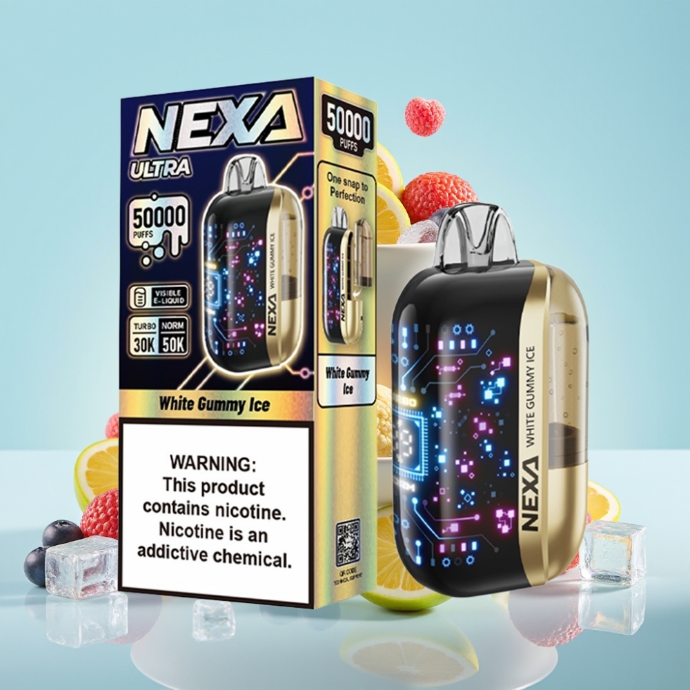 NEXA Ultra 50K 20ml 5% Nikotiini Valge Gummy Ice E-kahveltav Vape