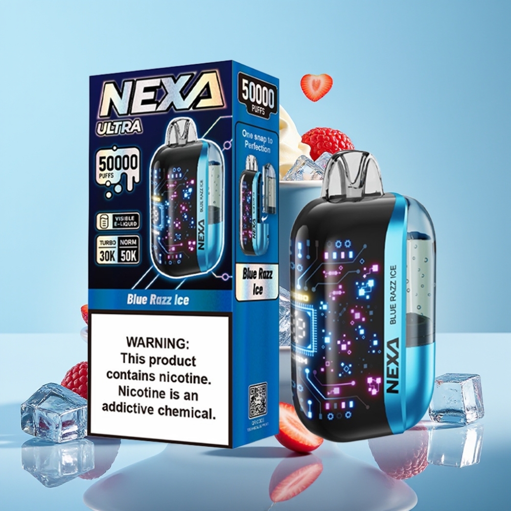 NEXA Ultra 50K 20ml 5% Sinine Razz Jää Ühekordne Vape