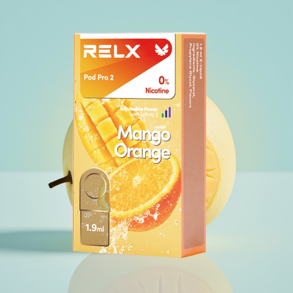 RELX Pod Pro 2 0% Nikotiini 600 Sööki 1,9ml Mango Oranž