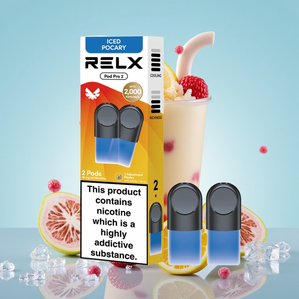 RELX Pod Pro 2 1.8% Nikotiini 600 Sõõmu 1.9ml Jääkülm Pocary