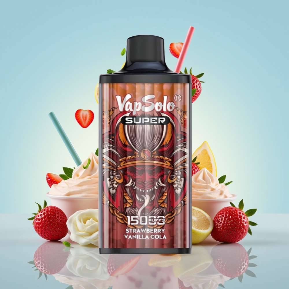 Vapsolo Super 15000 Puffs 40ml 850mah Mesh Maasik-Vanilli-Kola