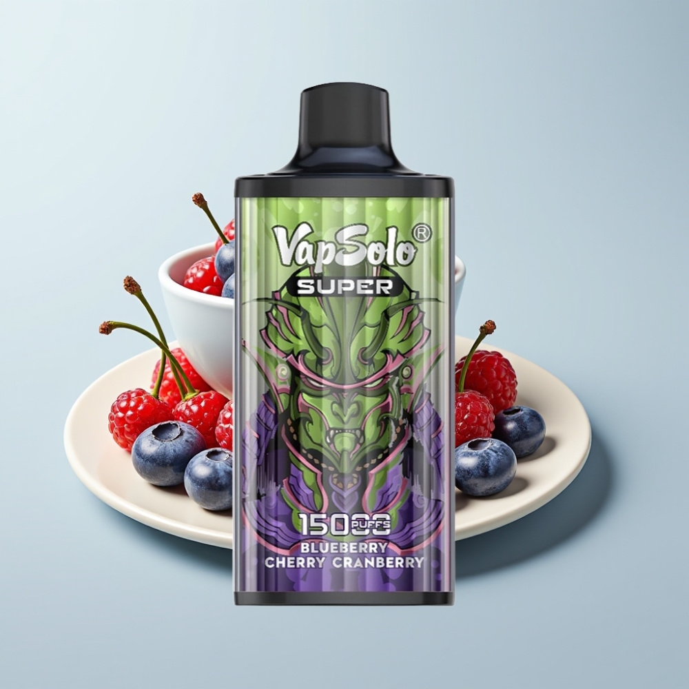 Vapsolo Super 15000 Puffs 40ml 850mah Type-C Mustikas Kirss Jõhvikas