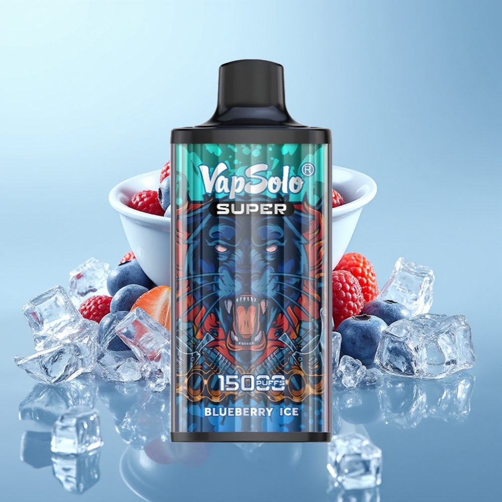 Vapsolo Super 15000 toss 40ml 850mah Sinimustika ja Jää