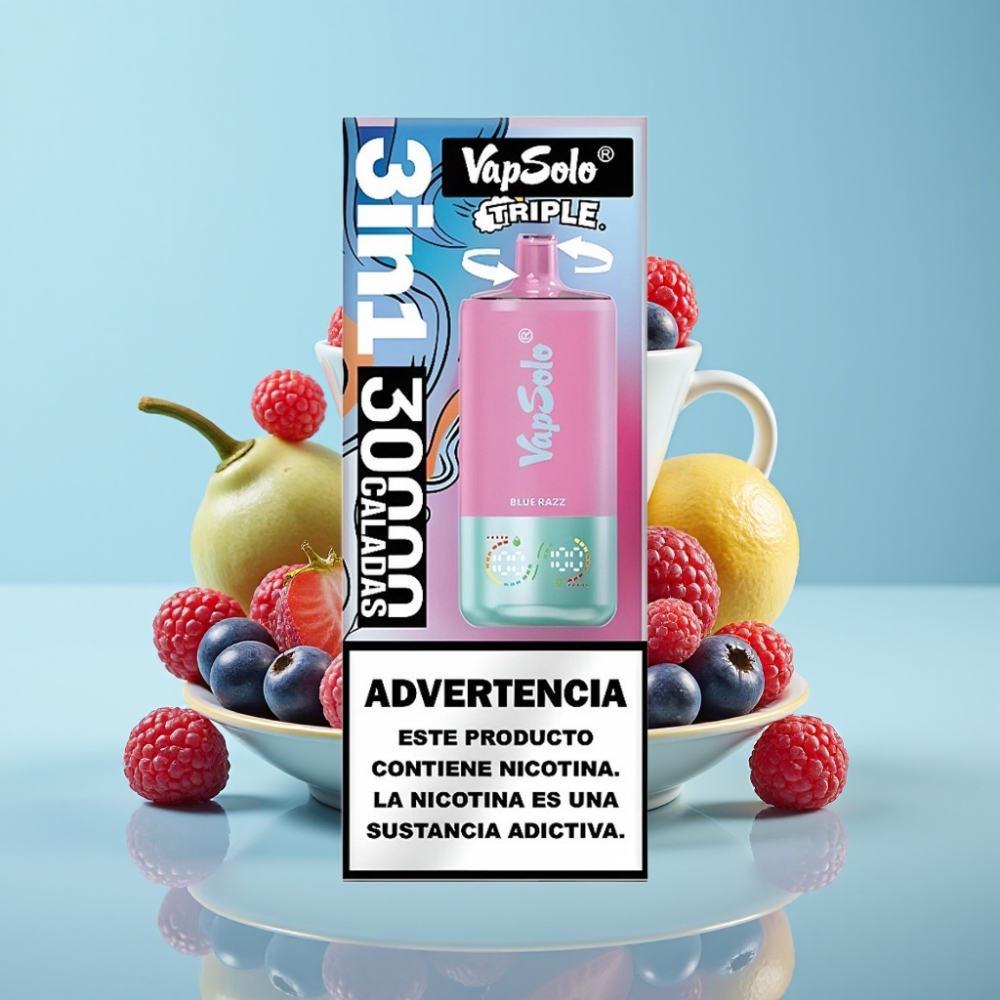 VapSolo Triple 30000 Pauku 40ml 20/50 mg/ml Sinised Mured