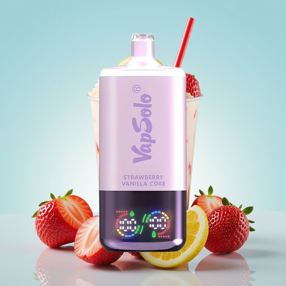 VapSolo Triple 30000 Puffs 40ml 20mg/50mg Type-C Maasikas-Vanilli-Koka