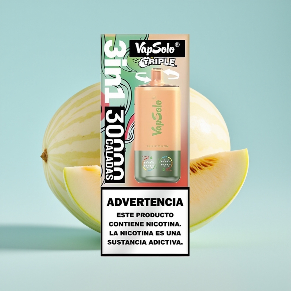 VapSolo Triple 30000 Puffs 40ml 3-tank Melon