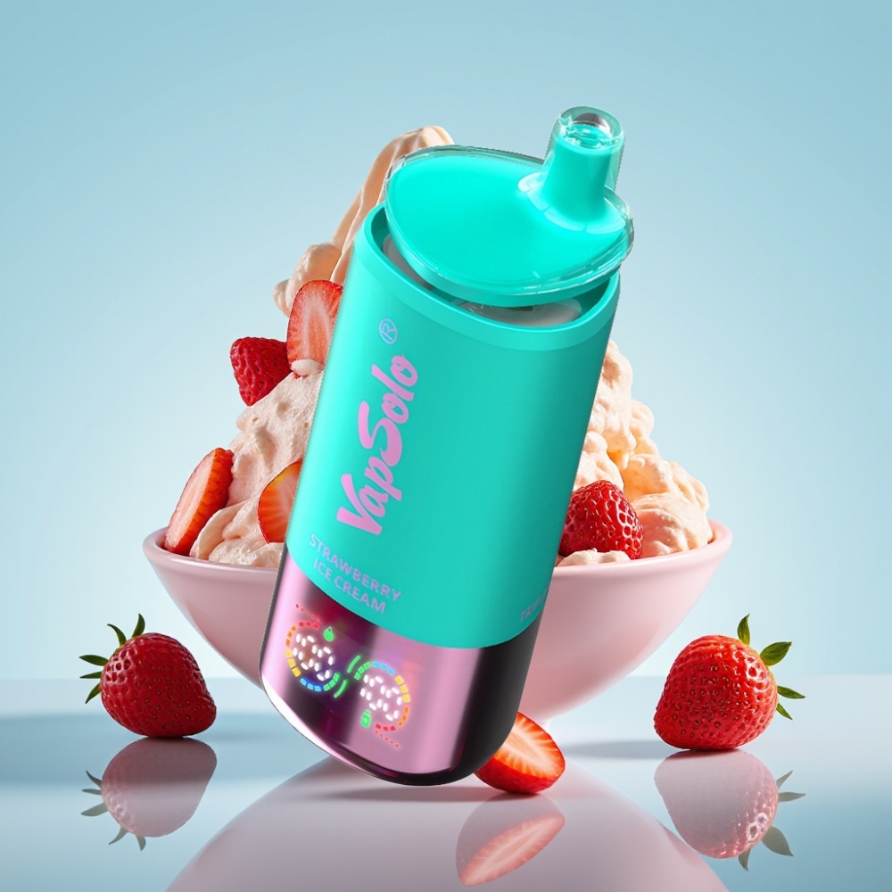 VapSolo Triple 30000 Puffs 40ml 50mg/ml Maasikajäätis