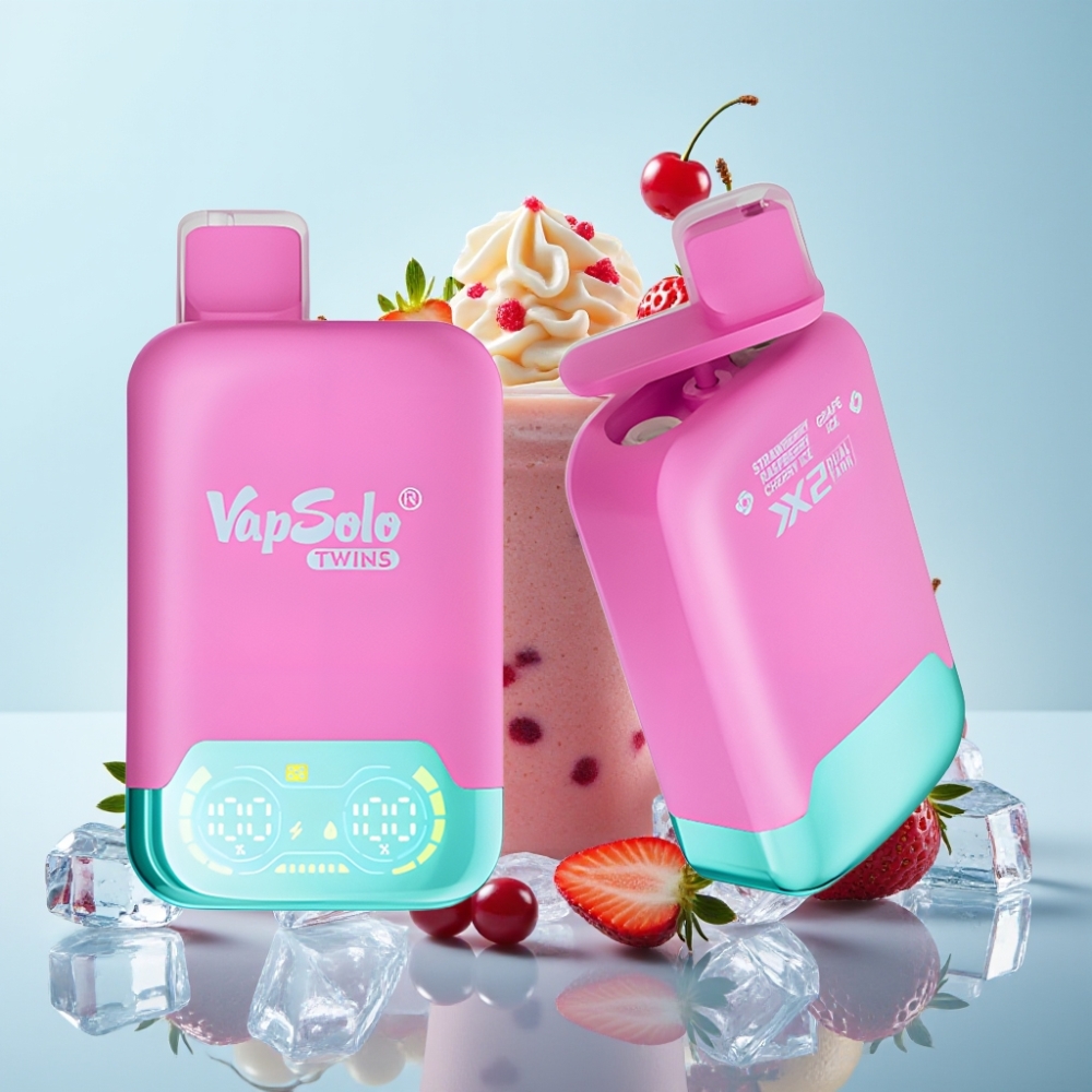Vapsolo Twins 20000 Põngete 40ml 50mg/ml Maasika-Murakas-Kirsilumi & Viinamäelumi