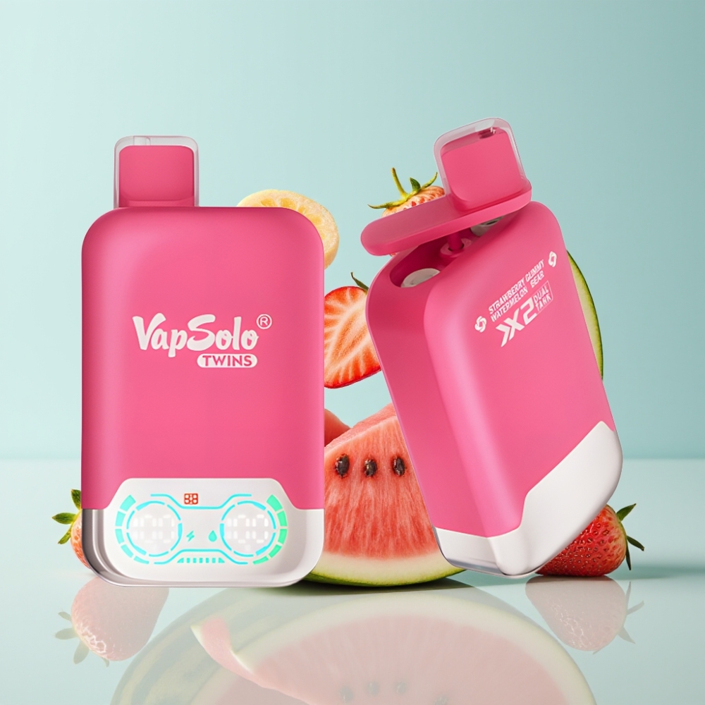 Vapsolo Twins 20000 Puffs 40ml 20mg/50mg Type-C Maasikas-Arbuusi & Gummipea