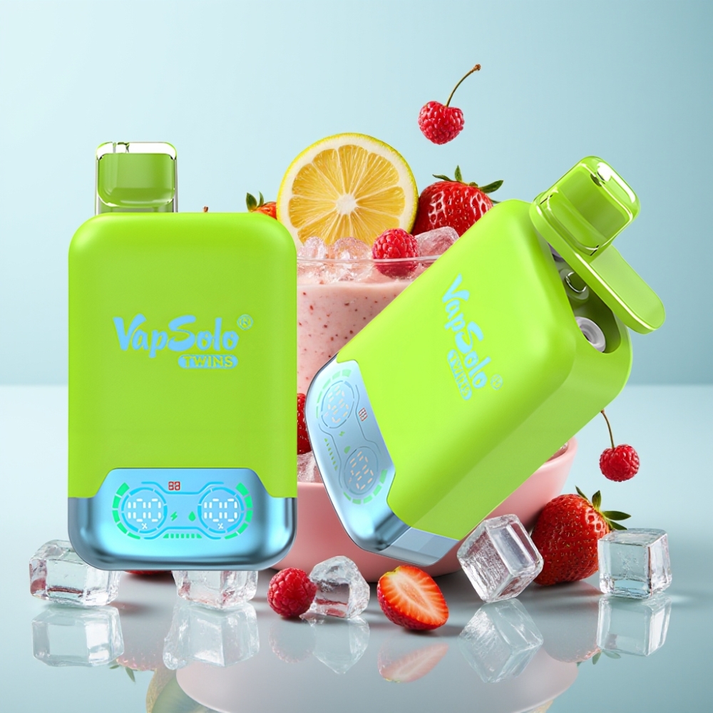 Vapsolo Twins 20000 Puffs 40ml 50mg/ml Maasikas-Kiivi & Maasikas-Vaarikas-Kirsilumi