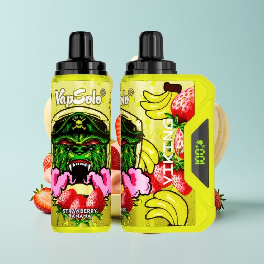 VapSolo VIKING 12000 Puffs 22ml E-vedelik 20/50 mg/ml Type-C Laadimine Maasikas-Banaan