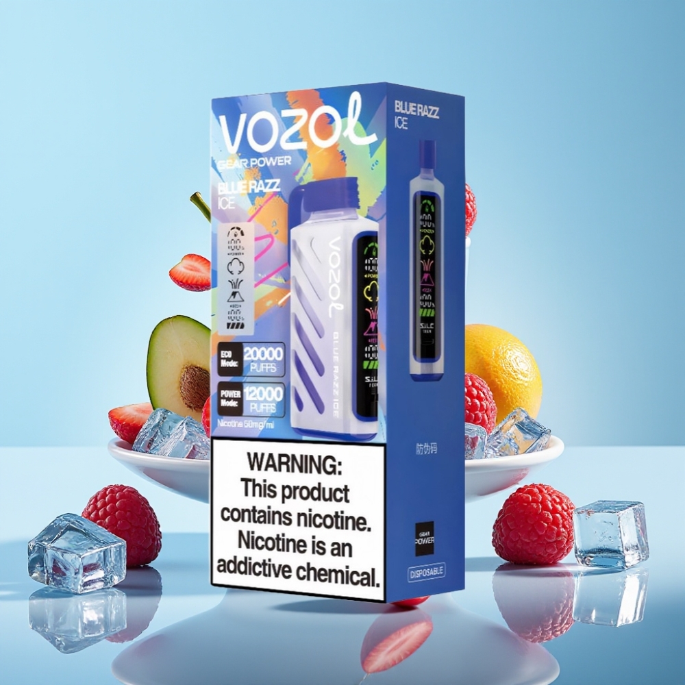 VOZOL Gear Power 20000 Puffs Dual Mesh Coil 20mL Blue Razz Ice