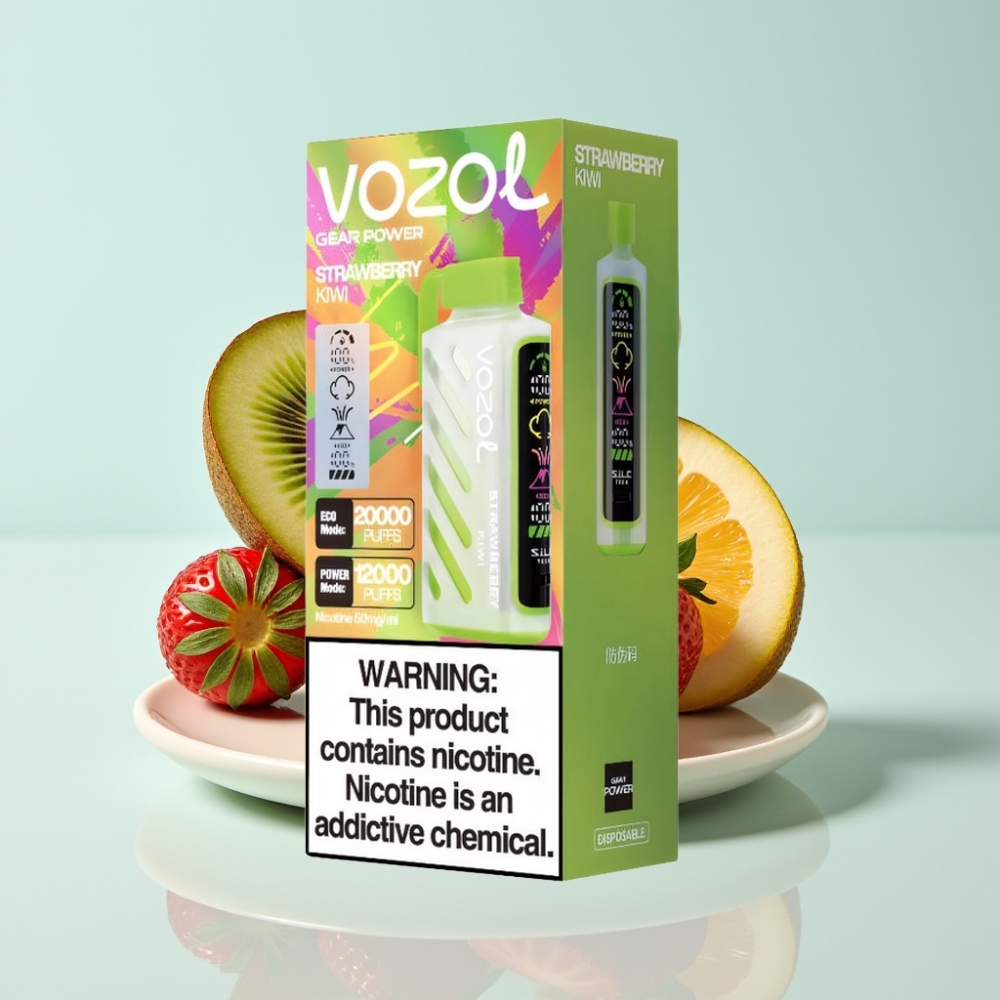 VOZOL Gear Power 20000 Puffs S.i.L.C. Tech Dual Mesh 20mL 5% Maasikas-Kiivi