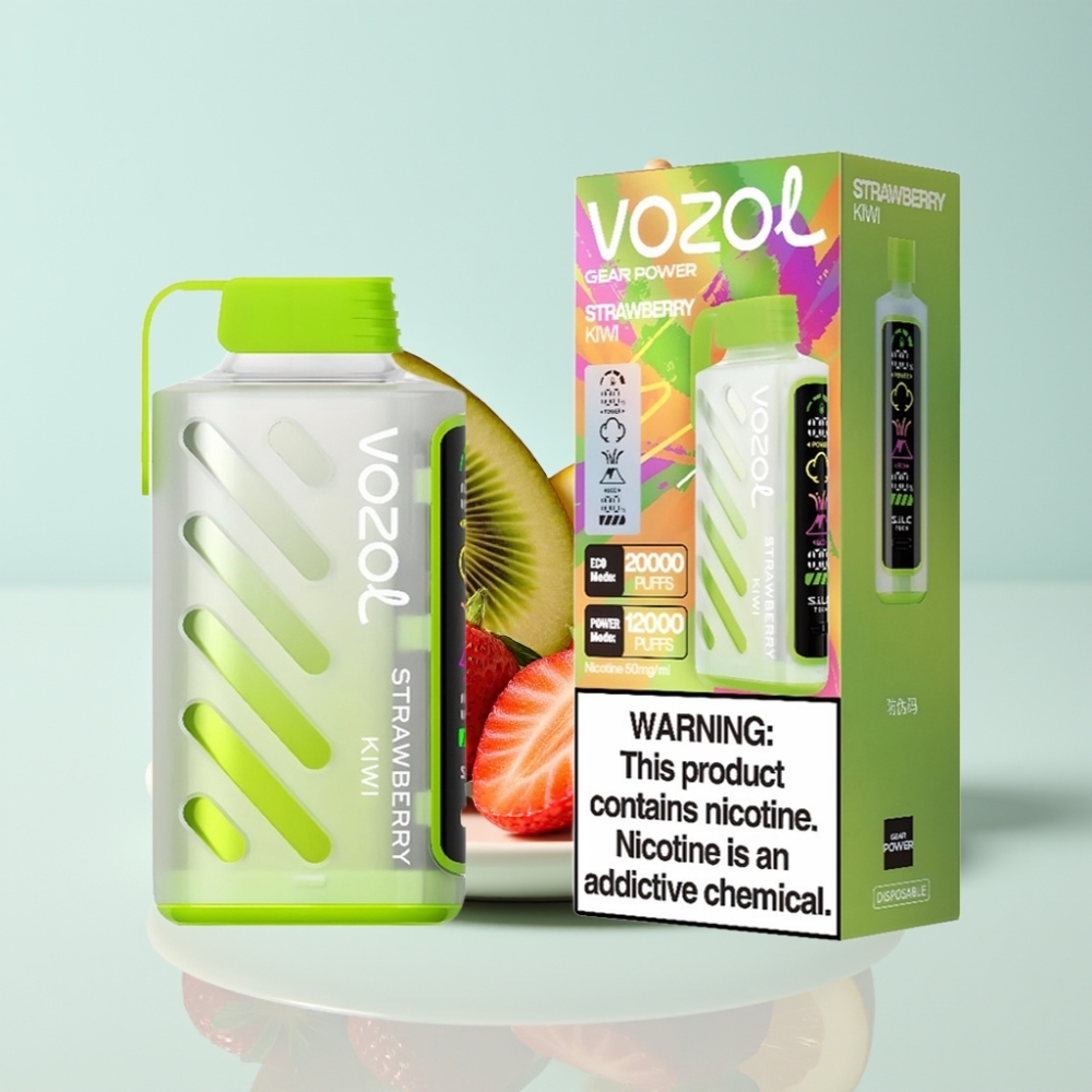 VOZOL Gear Power 20000 Puffs S.i.L.C. Tech Dual Mesh 20mL 5% Maasikas-Kiivi
