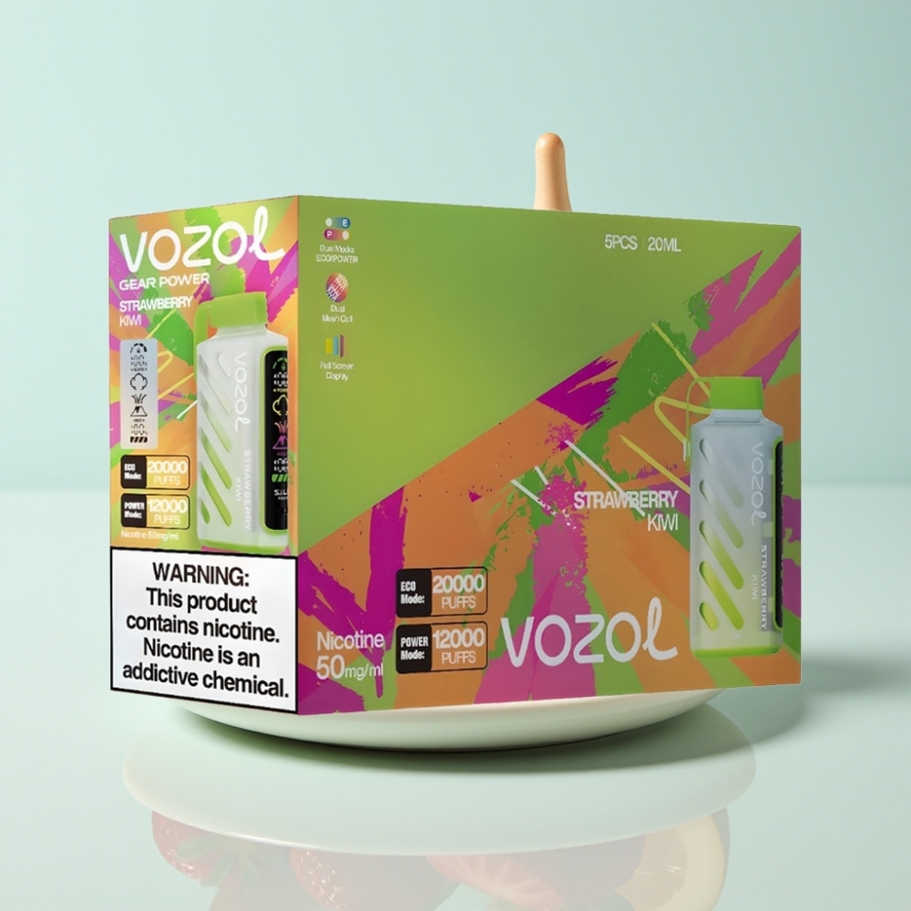 VOZOL Gear Power 20000 Puffs S.i.L.C. Tech Dual Mesh 20mL 5% Maasikas-Kiivi