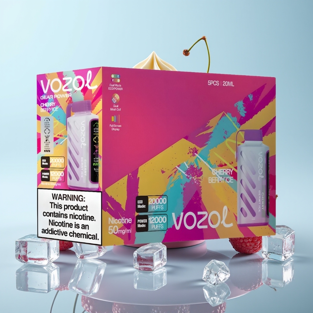 VOZOL Gear Power 20000 S.i.L.C. Tech Dual Mesh 20mL Cherry Berry Ice