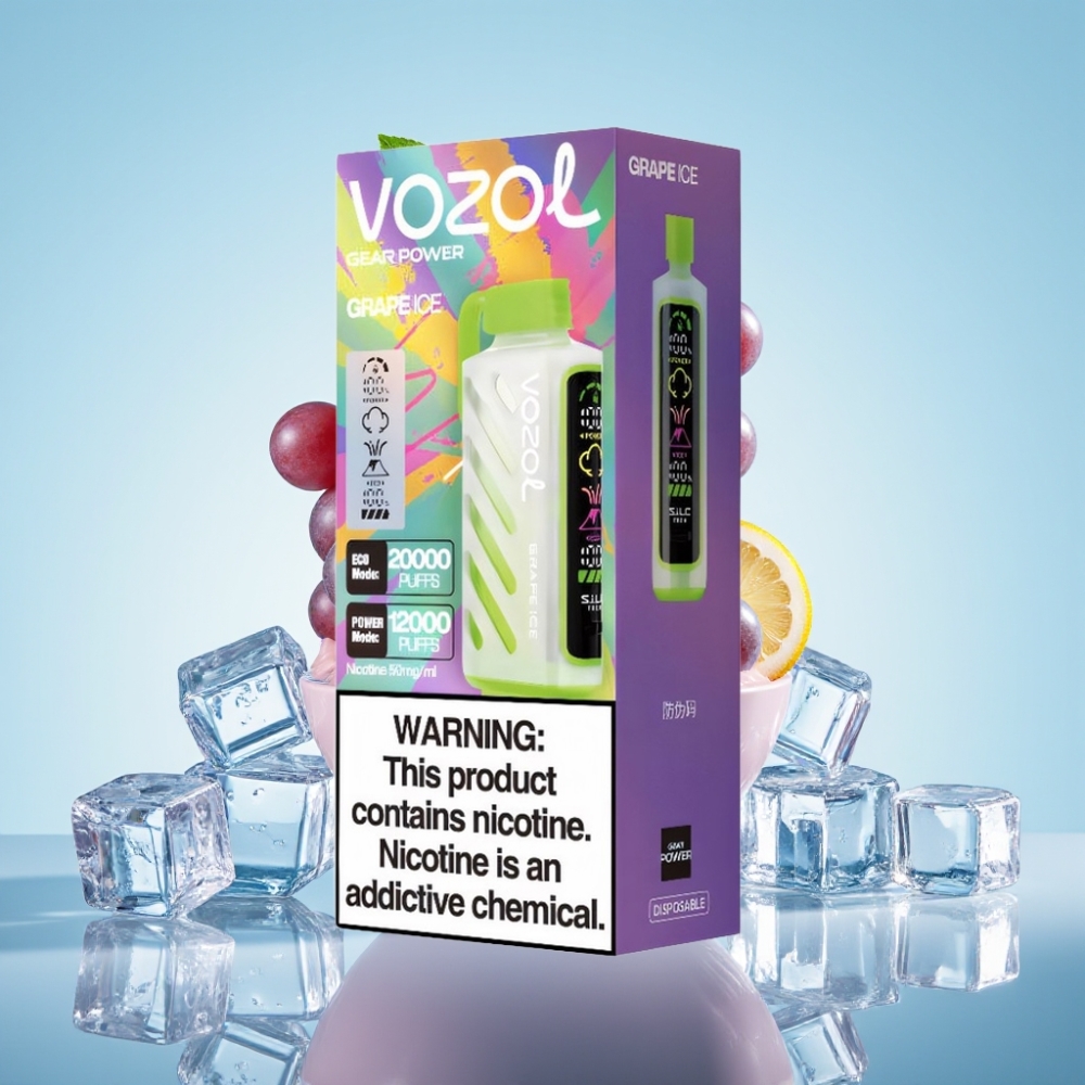 VOZOL Gear Power 20000 S.i.L.C. Tech Dual Mesh 20mL Grape Ice