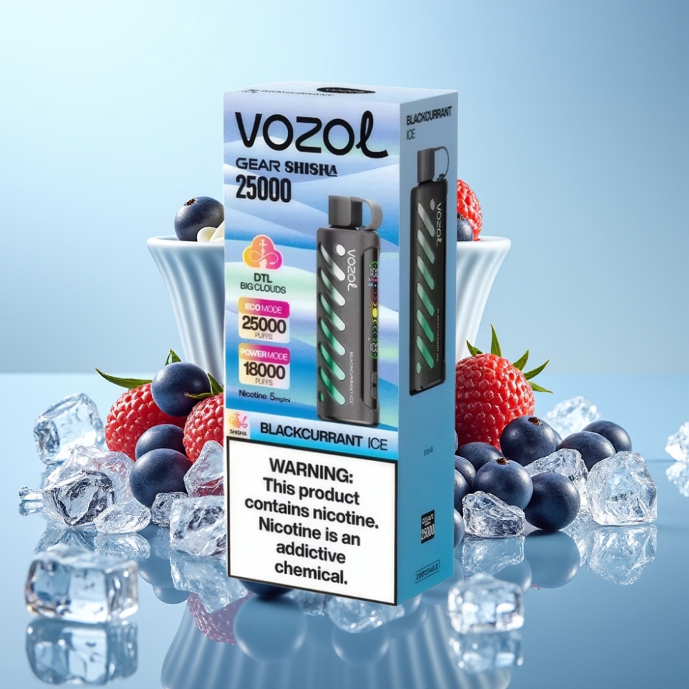 VOZOL Gear Shisha 25000 Lööki 5mg/ml Mustsõstra-Jää