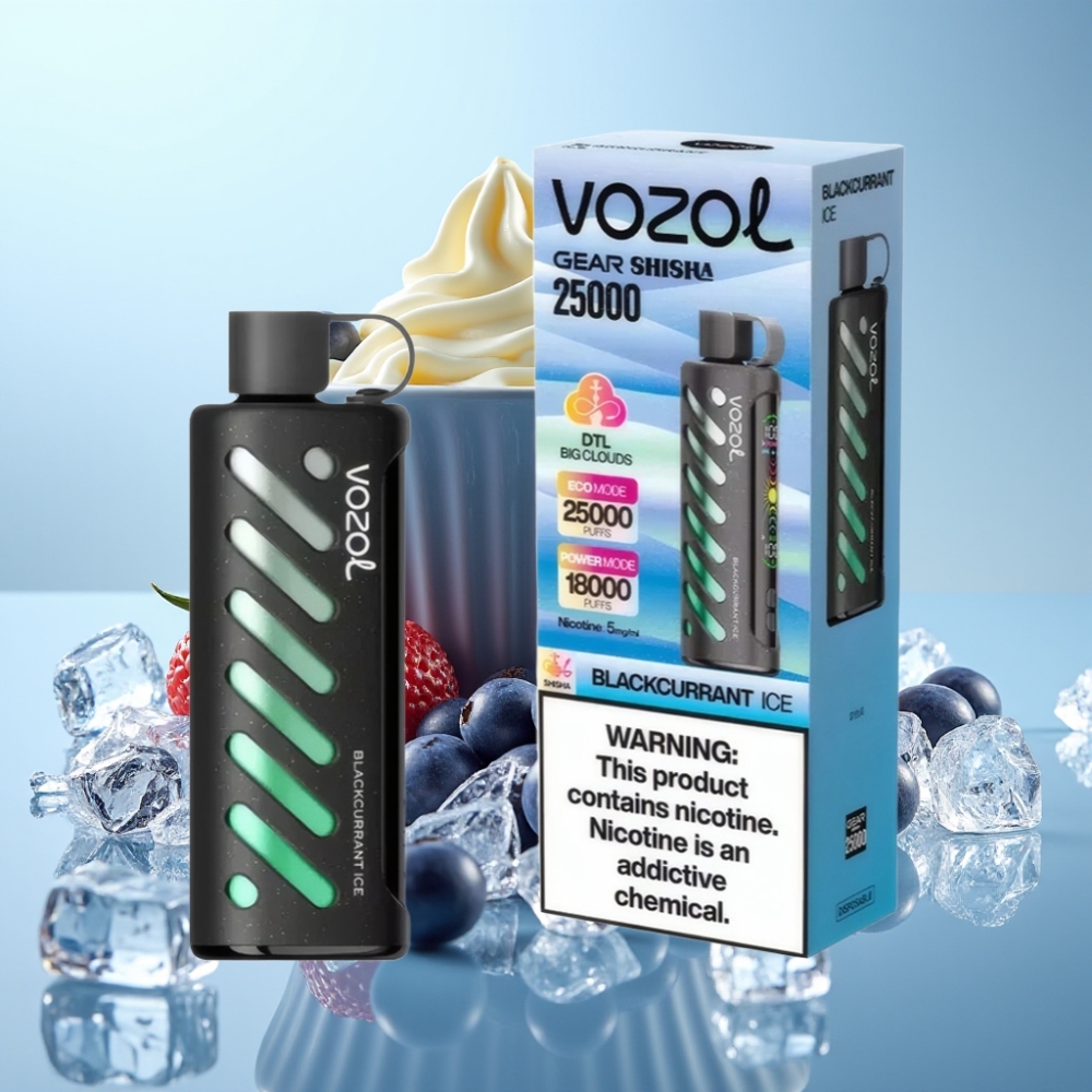 VOZOL Gear Shisha 25000 Lööki 5mg/ml Mustsõstra-Jää