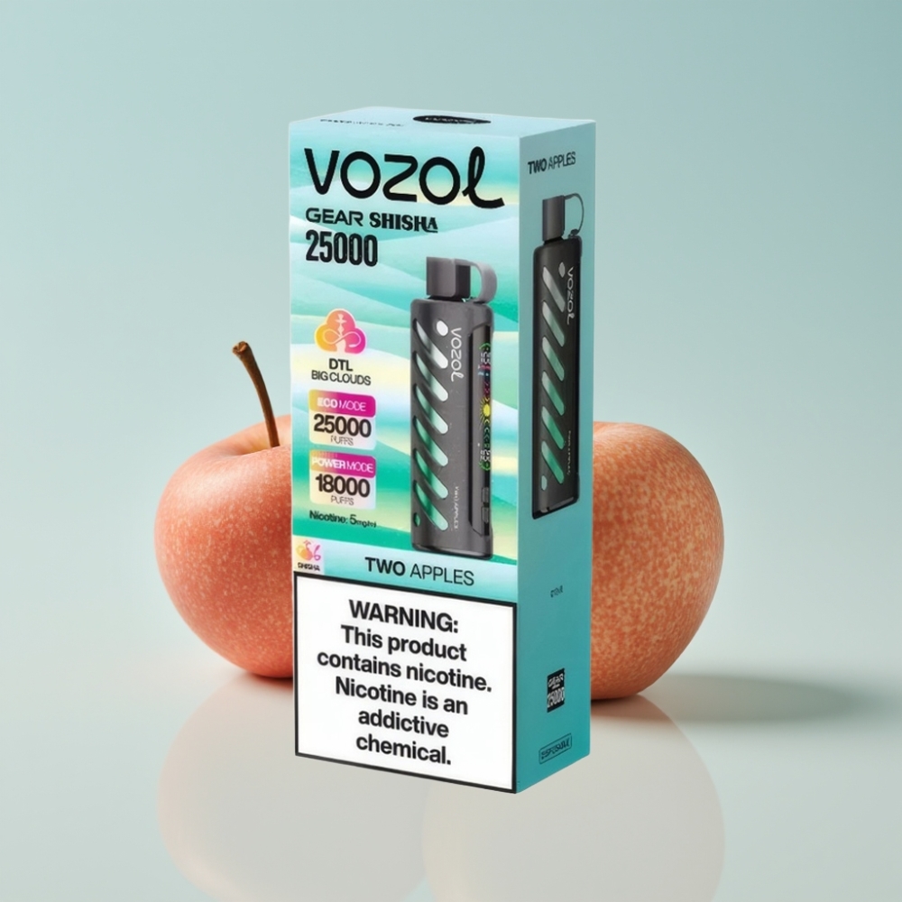 VOZOL Gear Shisha 25000 Puffs 30 Maitse Dual Mesh 1000mAh Kaks õuna