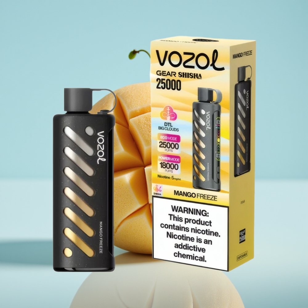VOZOL Gear Shisha 25000 Puffs 30 Maitse Dual Mesh 1000mAh Mangokülmutus