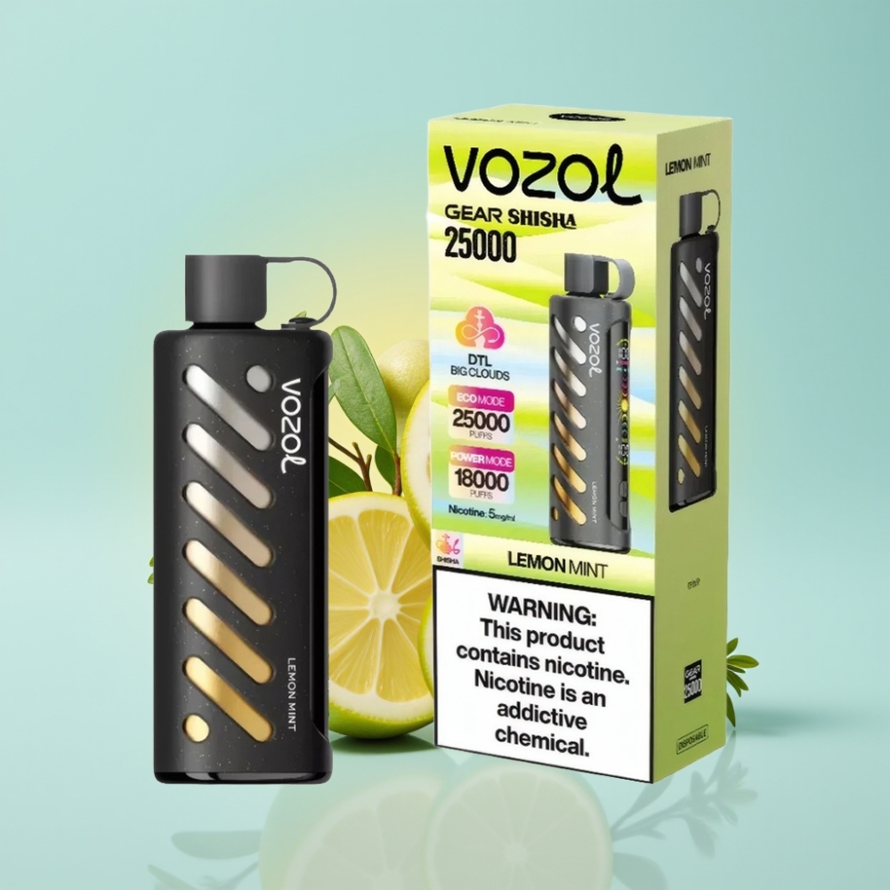 VOZOL Gear Shisha 25000 Puffs 30 Maitse Dual Mesh 1000mAh Sidruni-mündijäätis