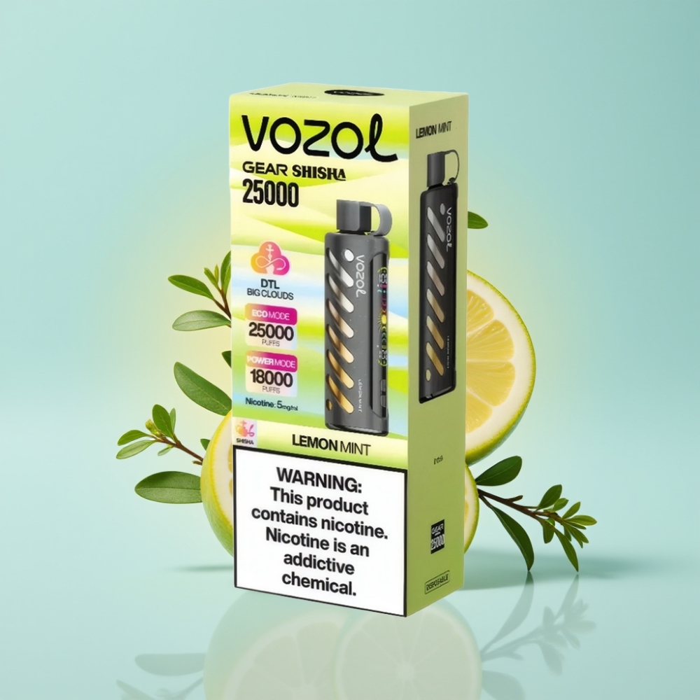 VOZOL Gear Shisha 25000 Puffs 30 Maitse Dual Mesh 1000mAh Sidruni-mündijäätis