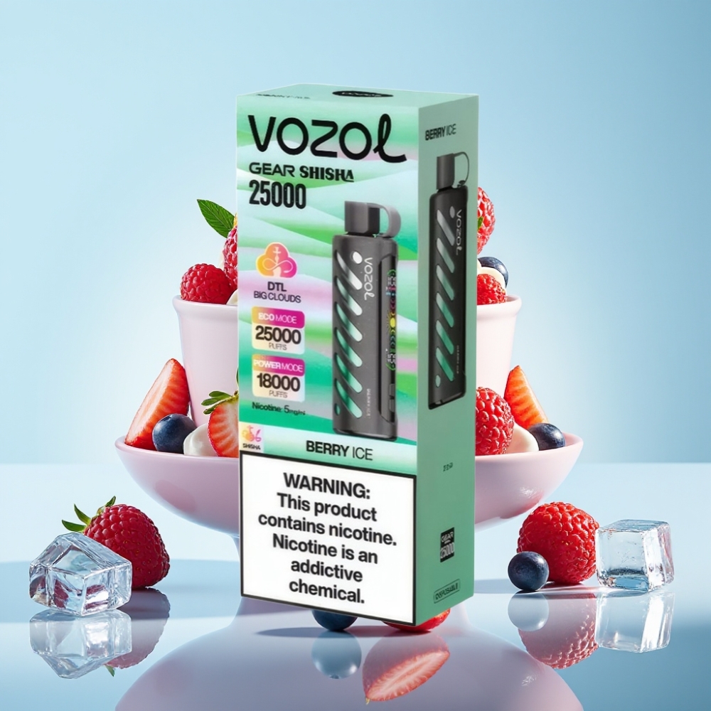 VOZOL Gear Shisha 25000 Puffs Dual Mesh 5mg/ml Berry Ice