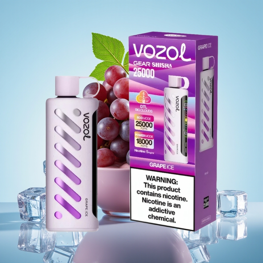 VOZOL Gear Shisha 25000 Puffs Dual Mesh 5mg/ml Grape Ice