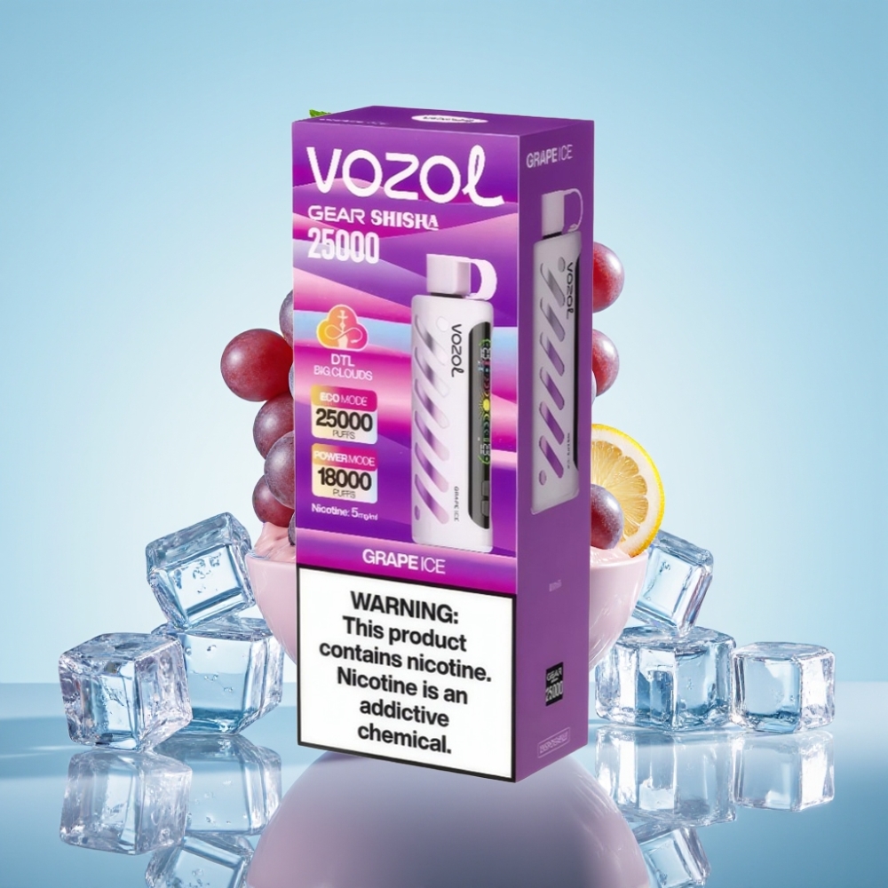VOZOL Gear Shisha 25000 Puffs Dual Mesh 5mg/ml Grape Ice