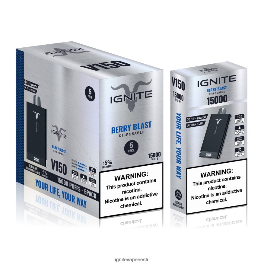 IGNITE Sales - IGNITE V150 vape pen 5-pakendis 0V8B6085 roheline õun