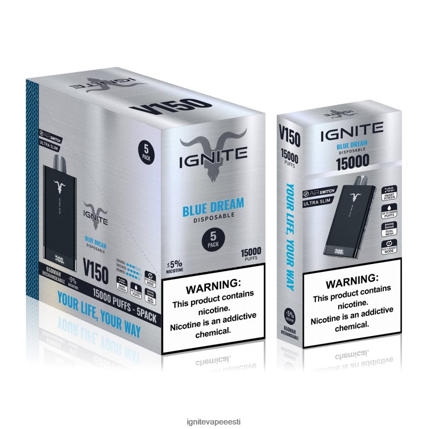 IGNITE Sales - IGNITE V150 vape pen 5-pakendis 0V8B6085 roheline õun