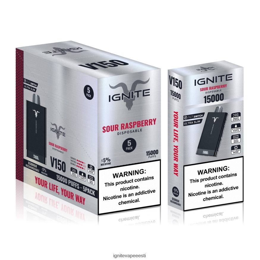 IGNITE Sales - IGNITE V150 vape pen 5-pakendis 0V8B6085 roheline õun