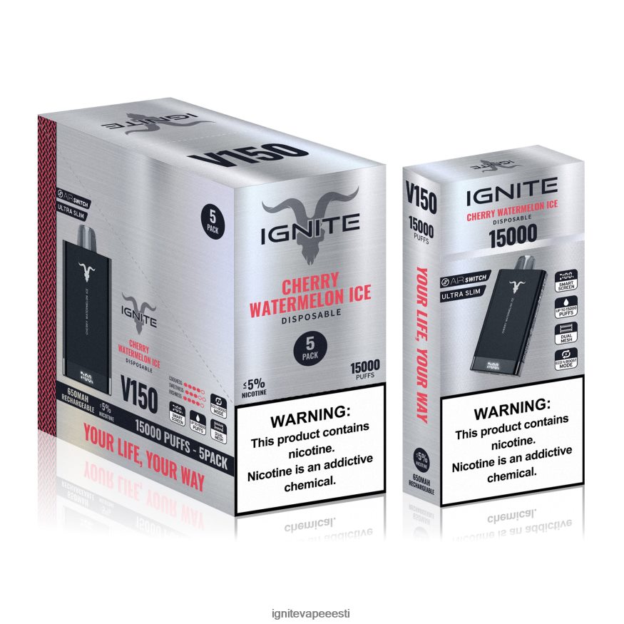 IGNITE Sales - IGNITE V150 vape pen 5-pakendis 0V8B6085 roheline õun