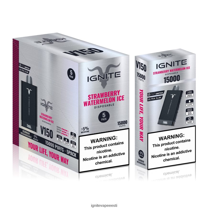 IGNITE Sales - IGNITE V150 vape pen 5-pakendis 0V8B6085 roheline õun
