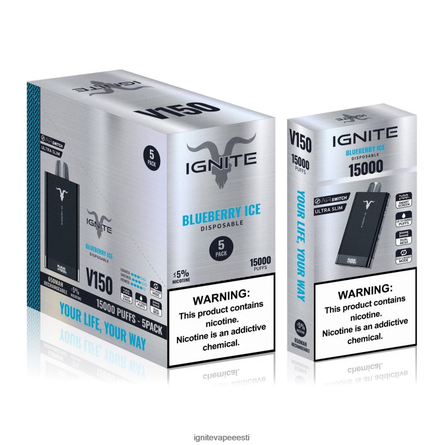 IGNITE Sales - IGNITE V150 vape pen 5-pakendis 0V8B6085 roheline õun