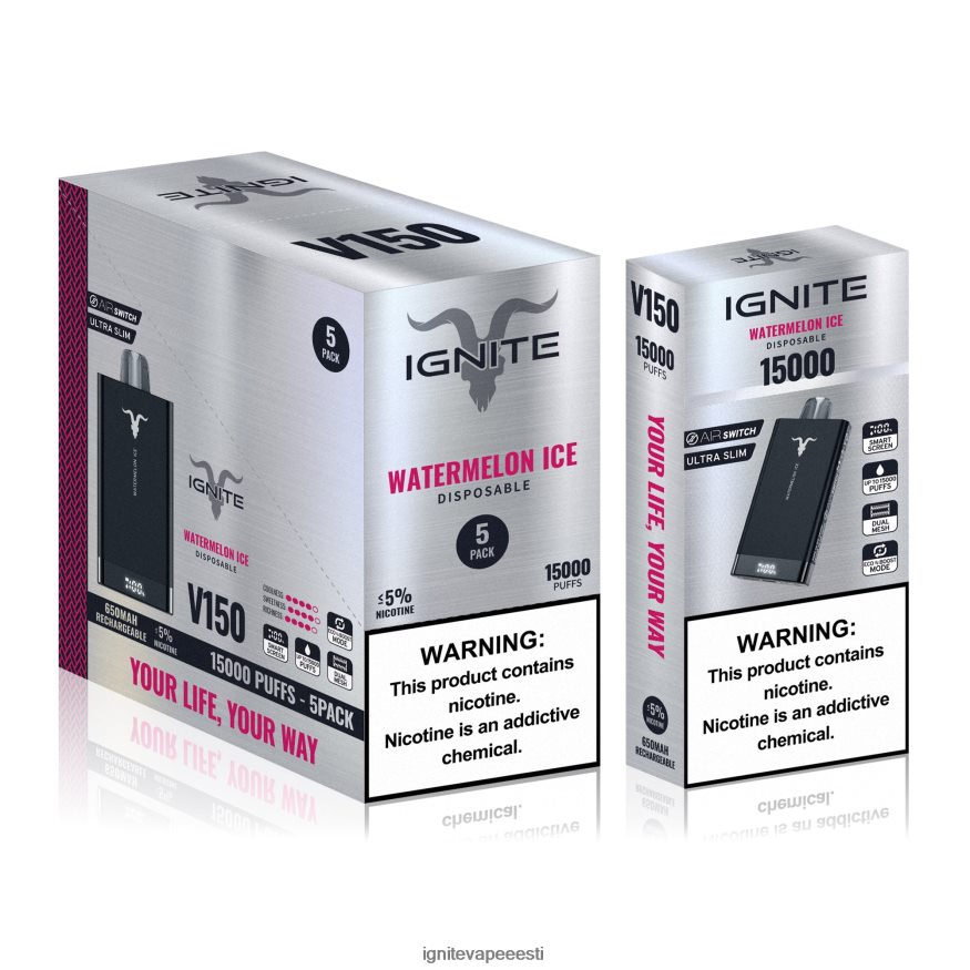 IGNITE Sales - IGNITE V150 vape pen 5-pakendis 0V8B6085 roheline õun