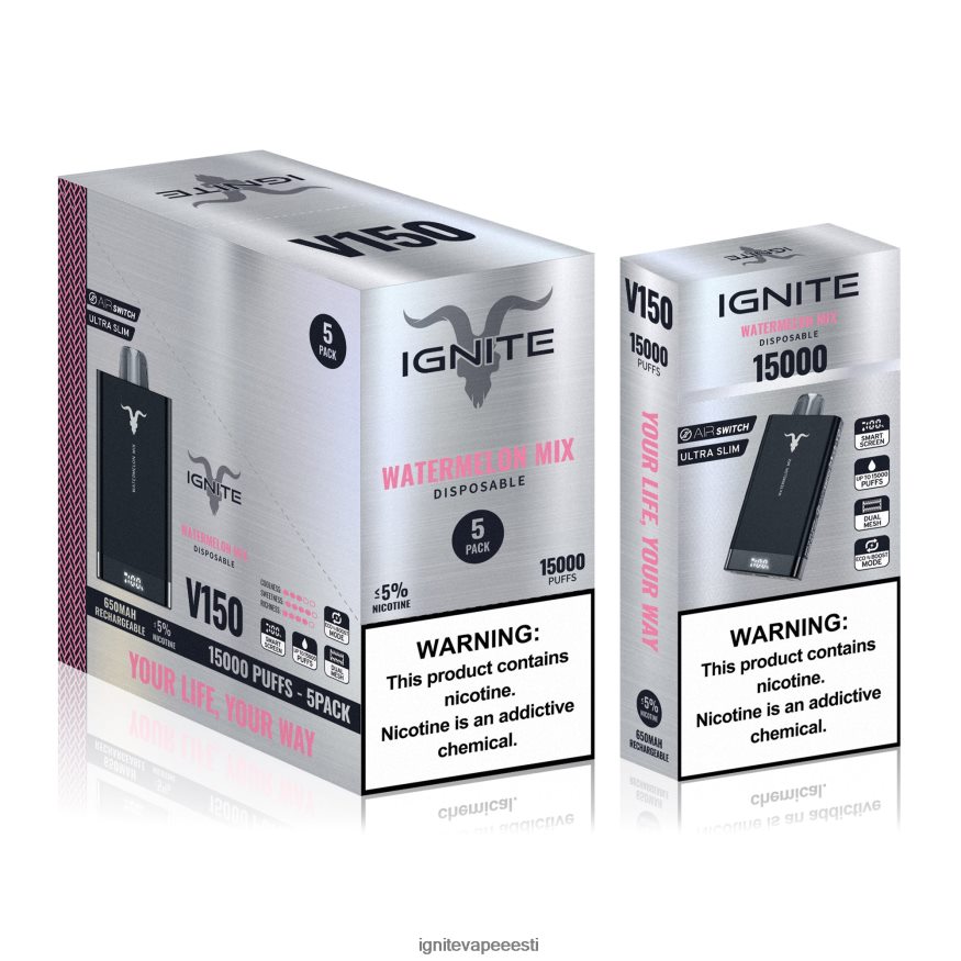 IGNITE Sales - IGNITE V150 vape pen 5-pakendis 0V8B6085 roheline õun