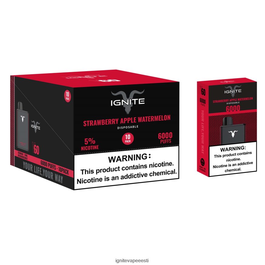 IGNITE E Cigarette - IGNITE V60 vape pen 10 tk 0V8B6020 jäine piparmünt