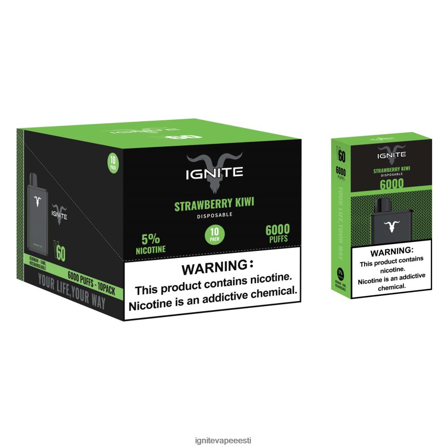IGNITE Vape Flavours - IGNITE V60 vape pen 10 tk 0V8B6027 maasika banaan