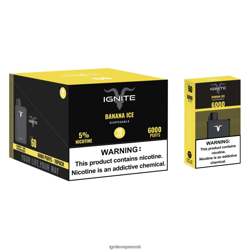 IGNITE Vape Flavours - IGNITE V60 vape pen 10 tk 0V8B6027 maasika banaan