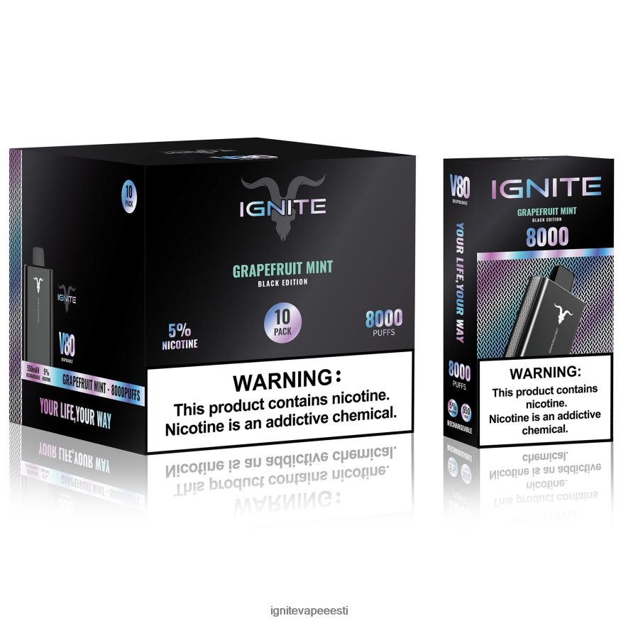 IGNITE Vape Tallinn - IGNITE V80 vape pen 10 tk 0V8B6062 kannatuspuu hapu kiivi